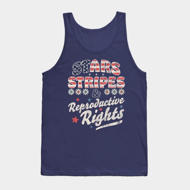 Stars Stripes Reproductive Rights Patriotic 4th Of July Cute Tank Top by OrangeMonkeyArt